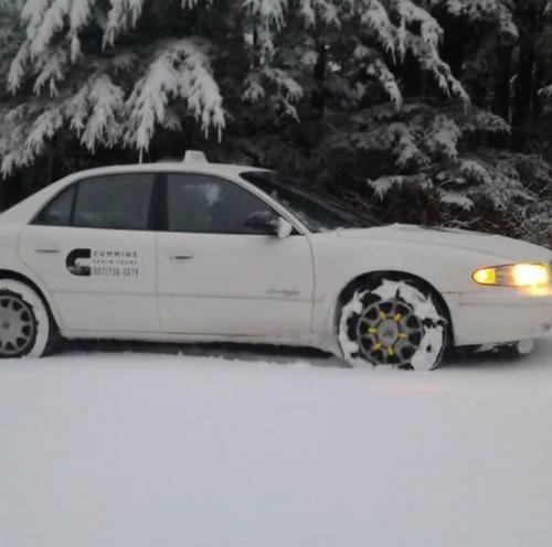 Cummins Taxi cab in snowy Sitka winter conditions